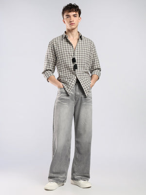 Lutana - Oxford Checks Shirt - Dark Charcoal - Espanshe