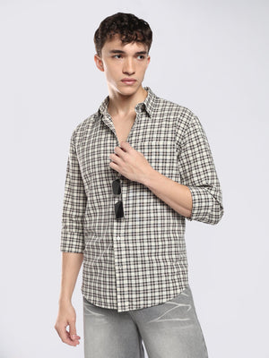 Lutana - Oxford Checks Shirt - Dark Charcoal - Espanshe