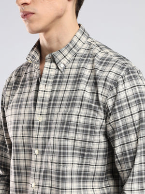 Lutana - Oxford Checks Shirt - Dark Grey - Espanshe