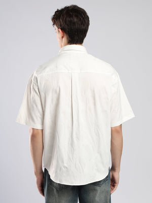 Bopha - Embroidery Half Sleeve Shirt - Off White - Espanshe