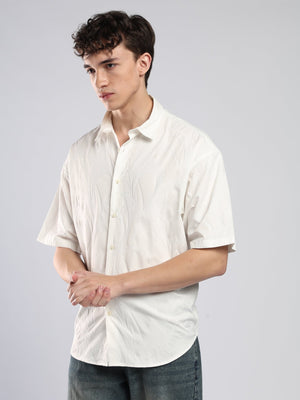 Bopha - Embroidery Half Sleeve Shirt - Off White - Espanshe