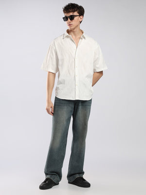 Bopha - Embroidery Half Sleeve Shirt - Off White - Espanshe