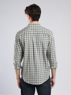 Lutana - Oxford Checks Shirt - Olive Grey - Espanshe