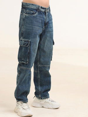 Breeze Denim Cargo Jeans with utitlity pockets
denim cargo pants for men
cargo jeans for men