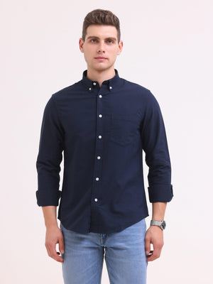 Celest Oxford Shirt - Navy Blue - Espanshe