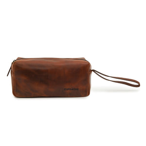 Godfrey - Basic Cosmetic Leather Bag - Tan - Espanshe