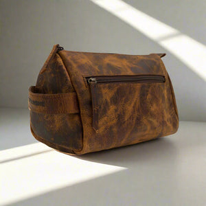 Godfrey - Leather Cosmetic Bag - Brown - Espanshe