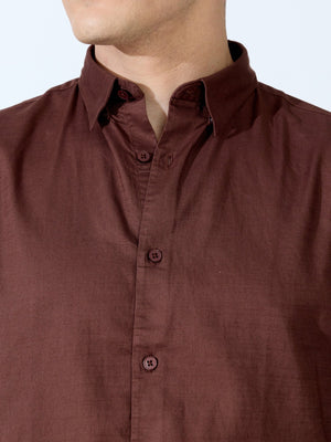 Farana - Brown Dobby Shirt - Espanshe