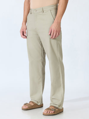 Bliss - Comfort Fit Cotton Pant - Light Sage Green - Espanshe