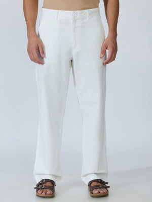 Bliss - Comfort Fit Cotton Pant - White - Espanshe