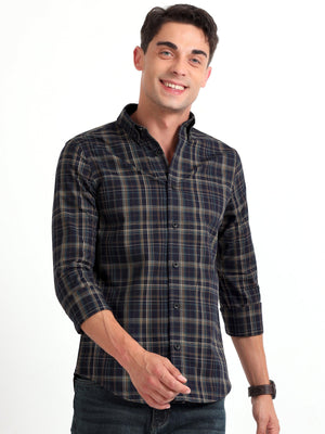 Checkmate Multi Checks Shirt Vulcan Blue - Espanshe