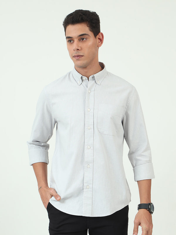 Gainsboro Gray Relaxed Fit Premium Linen Shirt