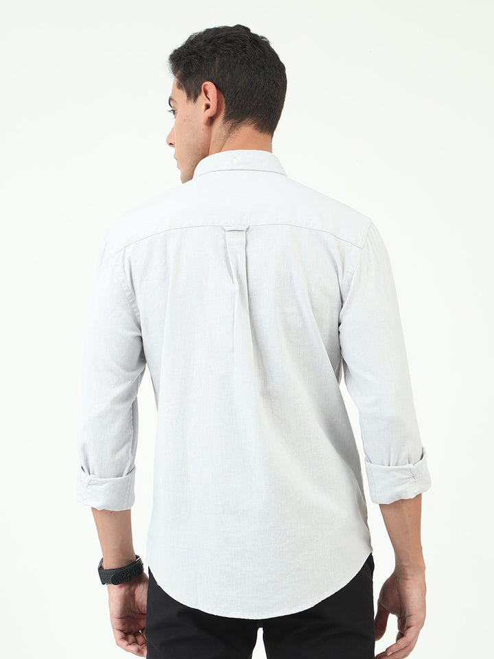 Men's Gainsboro Gray Relaxed Fit Premium Linen Shirt