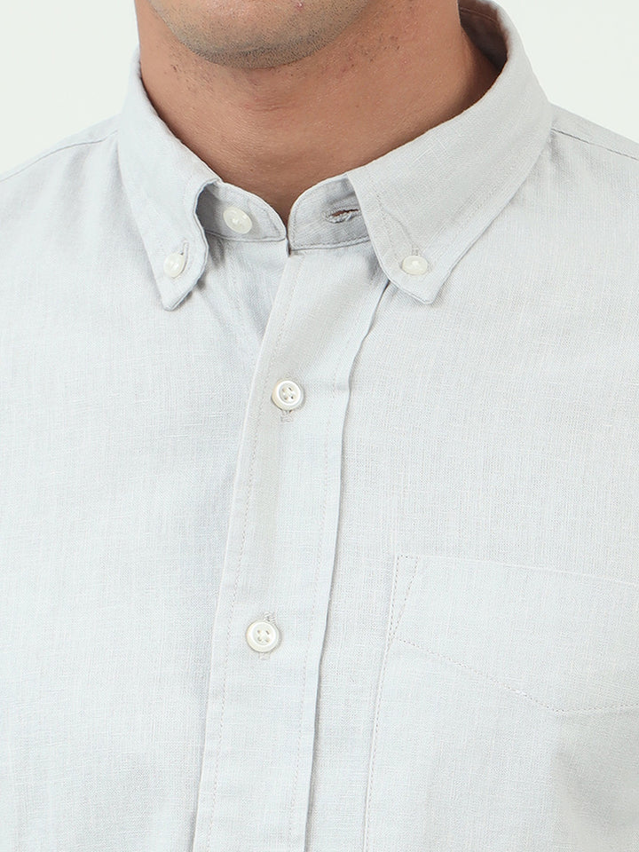 Gainsboro Gray Relaxed Fit Premium Linen Shirt