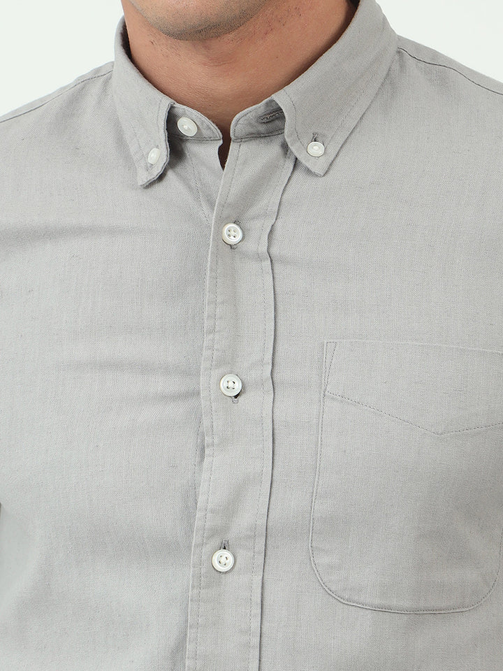 Silver Gray Relaxed Fit Premium Linen Shirt