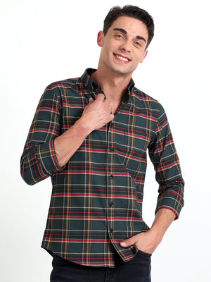 Checkmate Multi Checks Shirt Mineral Green - Espanshe