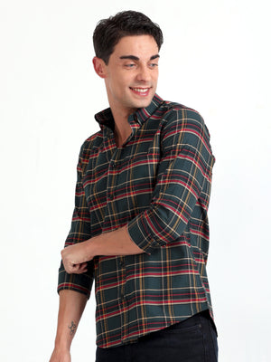Checkmate Multi Checks Shirt Mineral Green - Espanshe