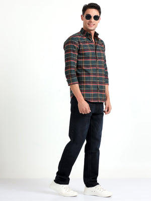 Checkmate Multi Checks Shirt Mineral Green - Espanshe