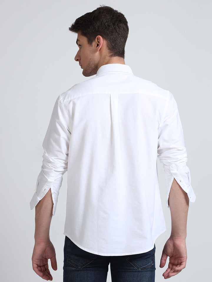 White Relaxed Fit Oxford Shirt