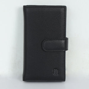 Artificial Leather Hand Wallet with Snap Closure - Black - Espanshe