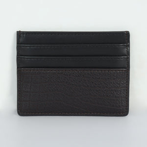 Plane Folding Genuine Leather Card Holder - Coffee Brown - Espanshe