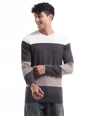 Men's Multicolor Striped Sweater - Espanshe