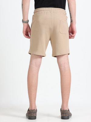 Asheran - Plain Cotton Shorts - Khaki - Espanshe