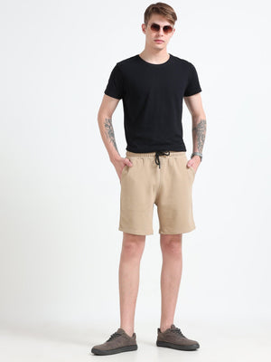 Asheran - Plain Cotton Shorts - Khaki - Espanshe