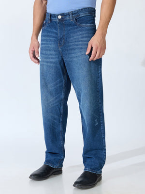 Kool - Relaxed Fit Distressed Jeans - Blue - Espanshe