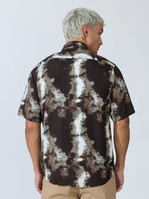 Koralo - Digital Printed Half Sleeve Shirt - Dark Coffee - Espanshe