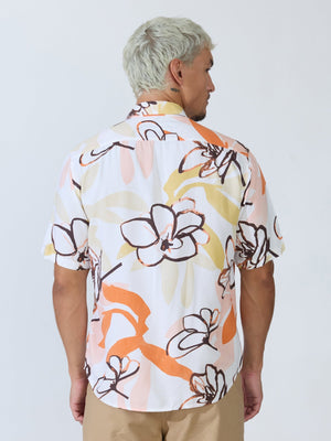Koralo - Digital Printed Half Sleeve Shirt - White - Espanshe