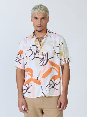 Koralo - Digital Printed Half Sleeve Shirt - White - Espanshe