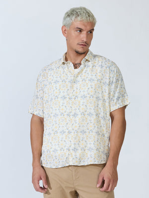Koralo - Digital Printed Half Sleeve Shirt - Yellow - Espanshe