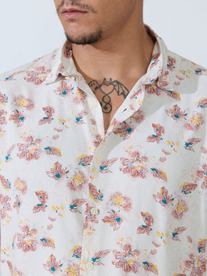 Koralo - Digital Printed Half Sleeve Shirt - Red - Espanshe