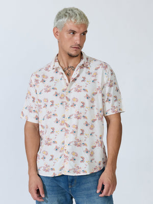 Koralo - Digital Printed Half Sleeve Shirt - Red - Espanshe
