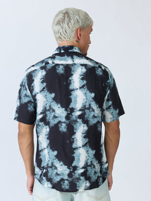 Koralo - Digital Printed Half Sleeve Shirt - Black - Espanshe