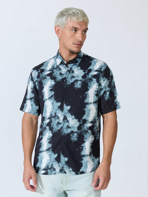 Koralo - Digital Printed Half Sleeve Shirt - Black - Espanshe