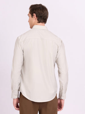 Lololo - Relaxed Fit Plain Shirt - Light Grey - Espanshe