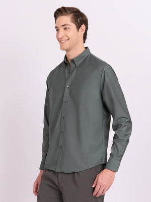 Lololo - Relaxed Fit Plain Shirt - Silver Pine - Espanshe