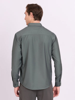 Lololo - Relaxed Fit Plain Shirt - Silver Pine - Espanshe