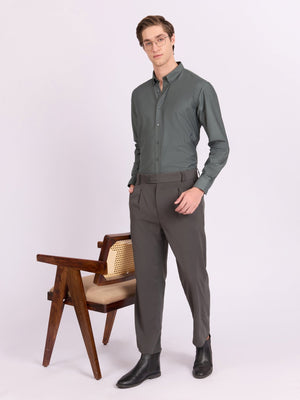 Lololo - Relaxed Fit Plain Shirt - Silver Pine - Espanshe