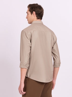 Lololo - Relaxed Fit Plain Shirt - Parchment - Espanshe