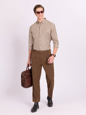 Lololo - Relaxed Fit Plain Shirt - Parchment - Espanshe