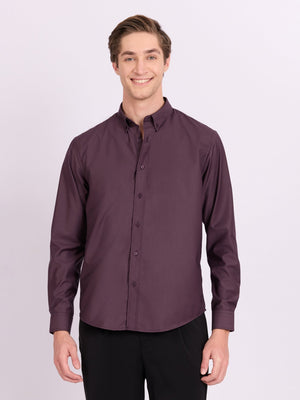 Lololo - Relaxed Fit Plain Shirt - Purple Plum - Espanshe