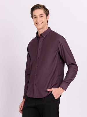 Lololo - Relaxed Fit Plain Shirt - Purple Plum - Espanshe