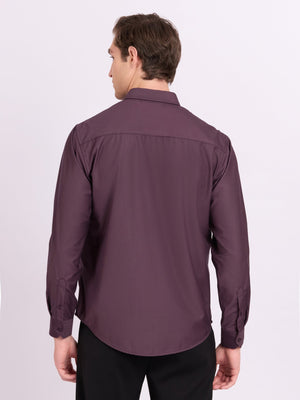 Lololo - Relaxed Fit Plain Shirt - Purple Plum - Espanshe