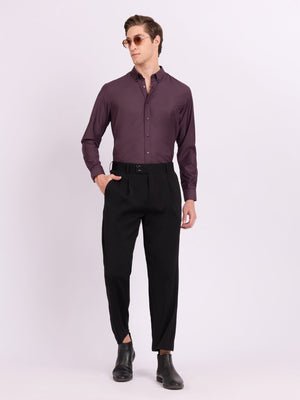 Lololo - Relaxed Fit Plain Shirt - Purple Plum - Espanshe