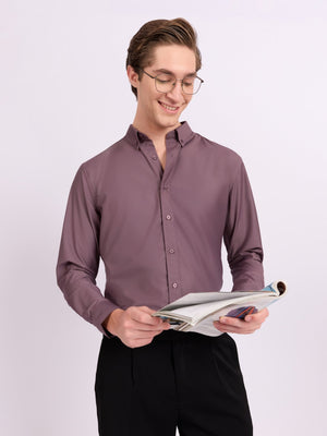Lololo - Relaxed Fit Plain Shirt - Light Grape - Espanshe
