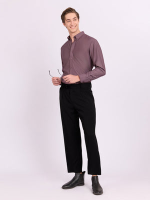 Lololo - Relaxed Fit Plain Shirt - Light Grape - Espanshe