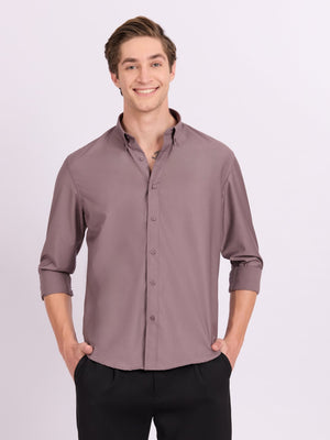 Lololo - Relaxed Fit Plain Shirt - Elderberry - Espanshe